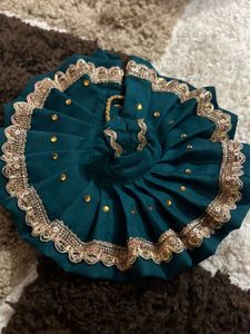 Elegant Green Laddu Gopal  dress with Sequins