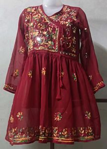 Beautiful Red Embroidered Kurta Set
