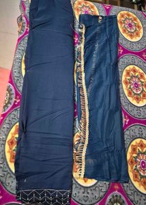 Blue Dress Material with Border