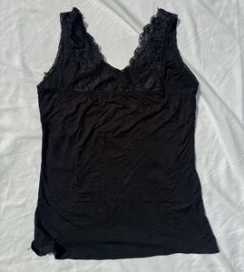 Black Lace Trim Camisole Top