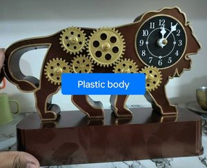 Lions Mechanical Table Clock