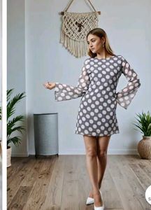 Elegant Polka Dot Dress(With Price Tag)