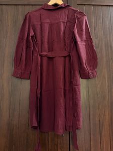 Maroon Shirt Dress