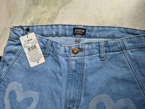 Shein Heart Print Blue Jeans | Size 30