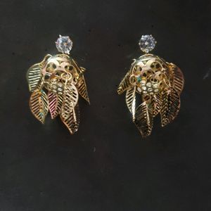 Gold Leaf Dangle Earrings