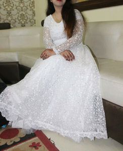 Elegant White Lace Gown