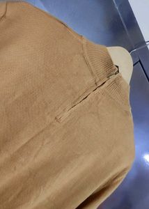 Tan Color Chain Detail Knit Winter Top for 42 Bust