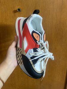 RED BLACK SNEAKERS( PUMA INSPIRED) SIZE 38