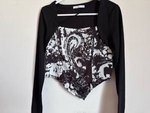 Chic Black &amp; White Pattern Dress