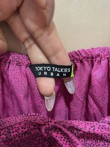Pink Dotted Crop Top
