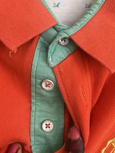 IZOD Men's Orange Polo Shirt- medium size