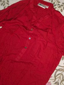 Red Casual button up Kurti💌