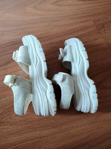 Chunky White Platform Sandals