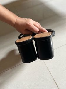 Stylish Black Block Heel Sandals