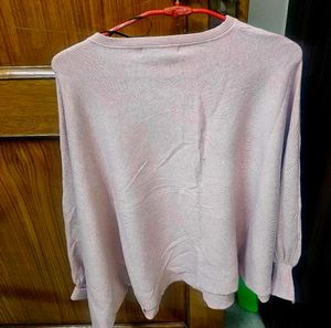 Pink Bat Sleeve Poncho style Sweater