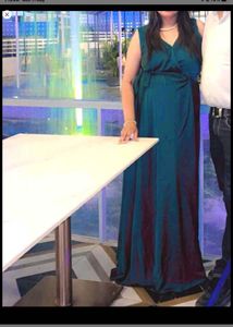 wrap dress Elegant Emerald Green Maxi Dres
