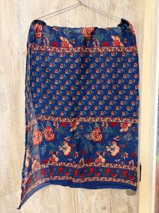 Chic Blue Floral Kurta farshi salwar dupatta set
