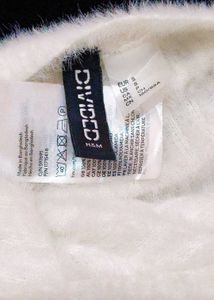 Fluffy White Cropped Sweater top