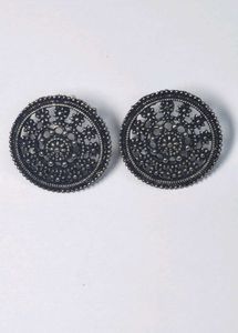 Oxidized Silver Jhumka Earrings