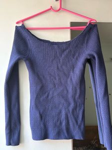 Off-Shoulder Ribbed Knit Top