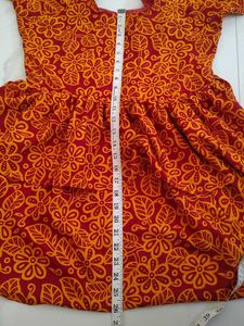 Red Floral Print Layered Dress