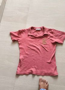 Cute Pink Collared Polo T-Shirt