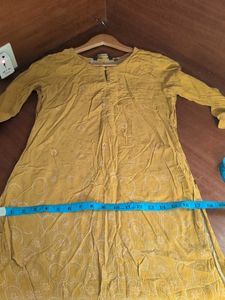 Yellow Printed Kurta