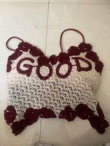 Crochet "GOOD" Crop Top