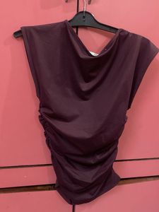 littlebox Chic Ruched Wine Top