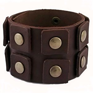 Leather Studded Cuff Bracelet Unisex