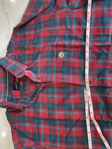 Classic Red &amp; Teal Plaid Flannel Shirt