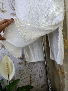 Sparkling White Sequin Tube Midi skirt