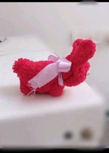 Red Crochet Bunny Plush Toy