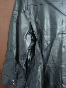 mango Black Faux Leather Button-Up Dress