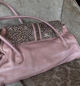 Chic Lovecat Pink Leopard Print Handbag