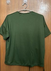 Chic Olive Green Twisted Front Top