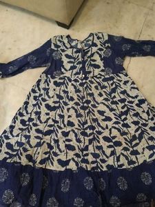 Blue Floral Print Dress