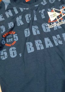 Men's Navy Blue Full Sleeve Graphic T-Shirt | Cott