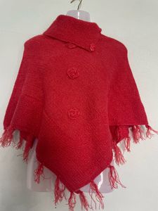 Rose  Knitted Poncho