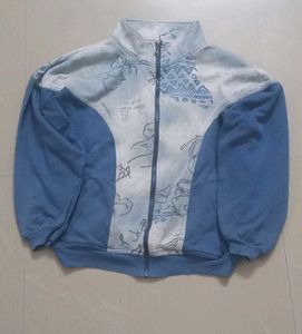 Vintage Adidas denim blue&amp; white track jacket