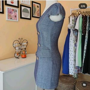 Denim Textured Bodycon Dress