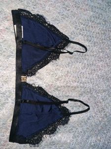 Velvet Lace Trim Bra
