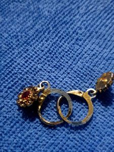 Vintage Red Gemstone Earrings