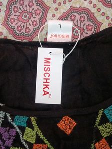 Embroidered Black Cami Top