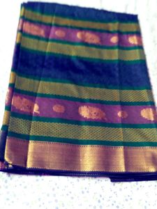 Elegant Silk Saree with Green Border