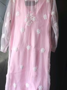 Pink Chikankari Kurta