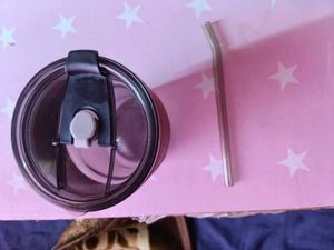 glass sipper mug with a Lid &amp; Straw