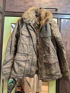 H&amp;M Jacket Coat Divided H&amp;M Hunter Green Hooded Ja