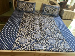 Blue &amp; White Polka Dot Bed Sheet Set