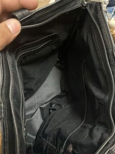 Floral Embroidered Leather Tote Bag